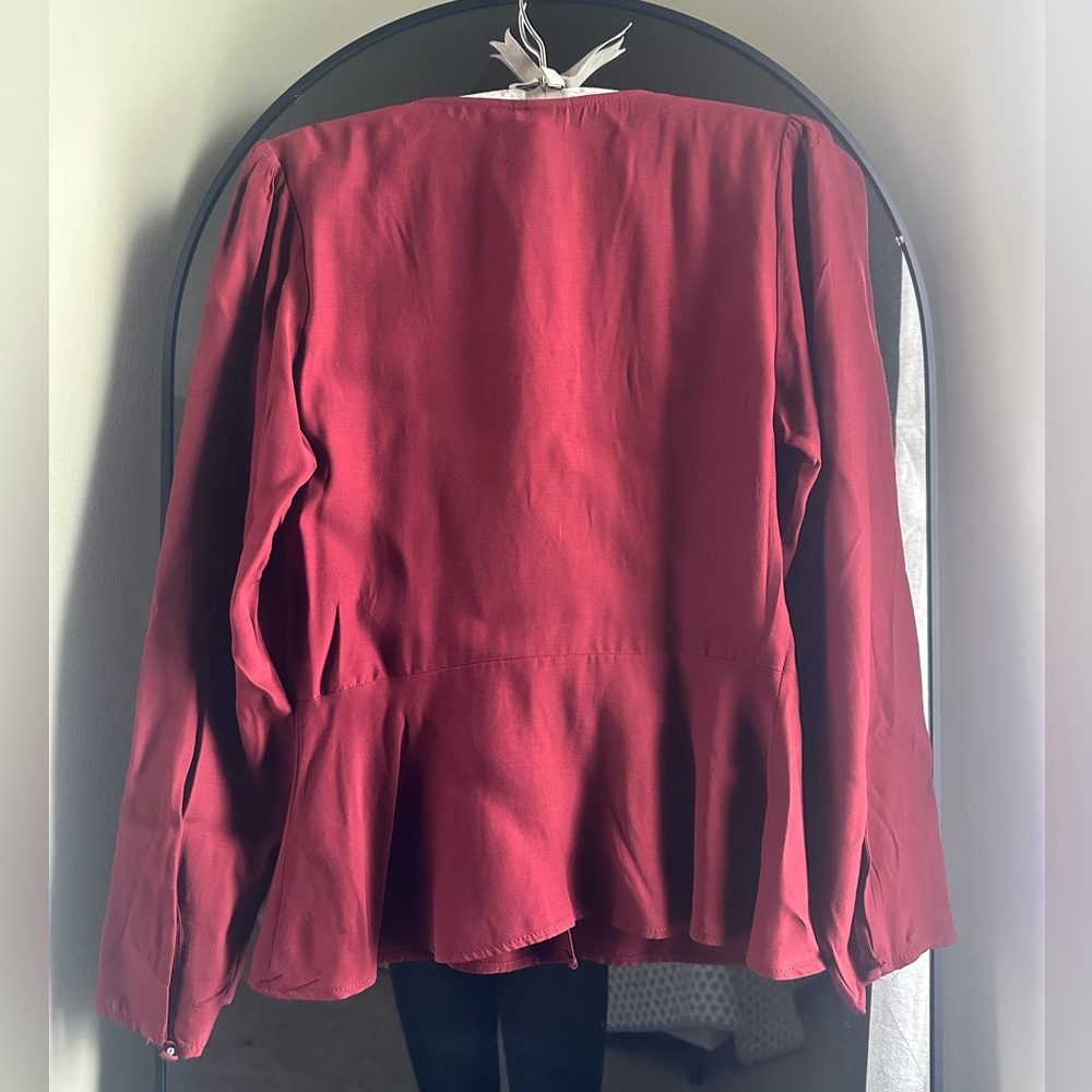 NWT, a new day Women's Red Button-Front Top - Picture 2 of 3